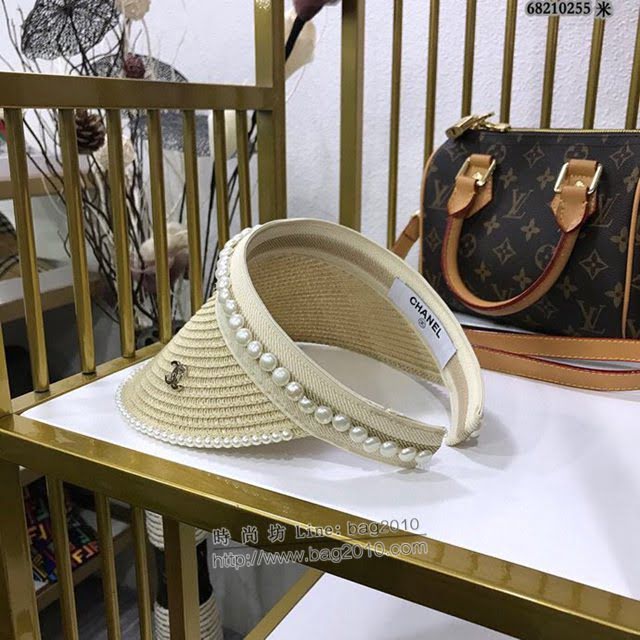 Chanel女士帽子 香奈兒春夏系列空頂編織草帽 Chanel遮陽帽  mm1018